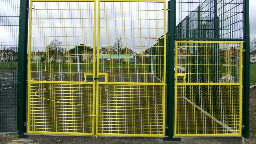yellow gate green mesh fencing panels jb corrie